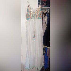 Anthropologie Raga Embroidered Maxi Dress Size: 12